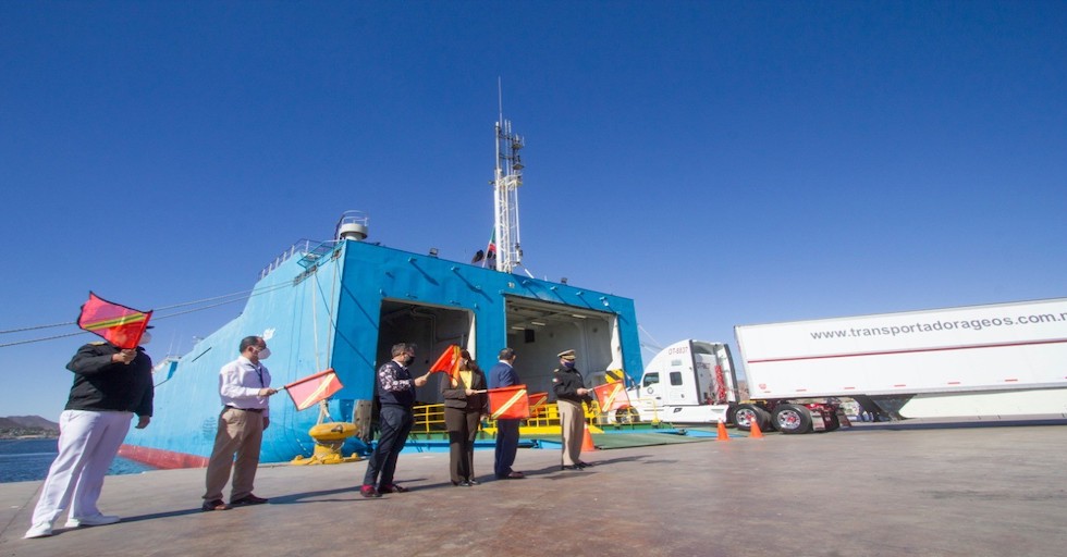 Da inicio nueva ruta de cabotaje entre los puertos de Guaymas, Sonora y Santa Rosalía, Baja California Sur